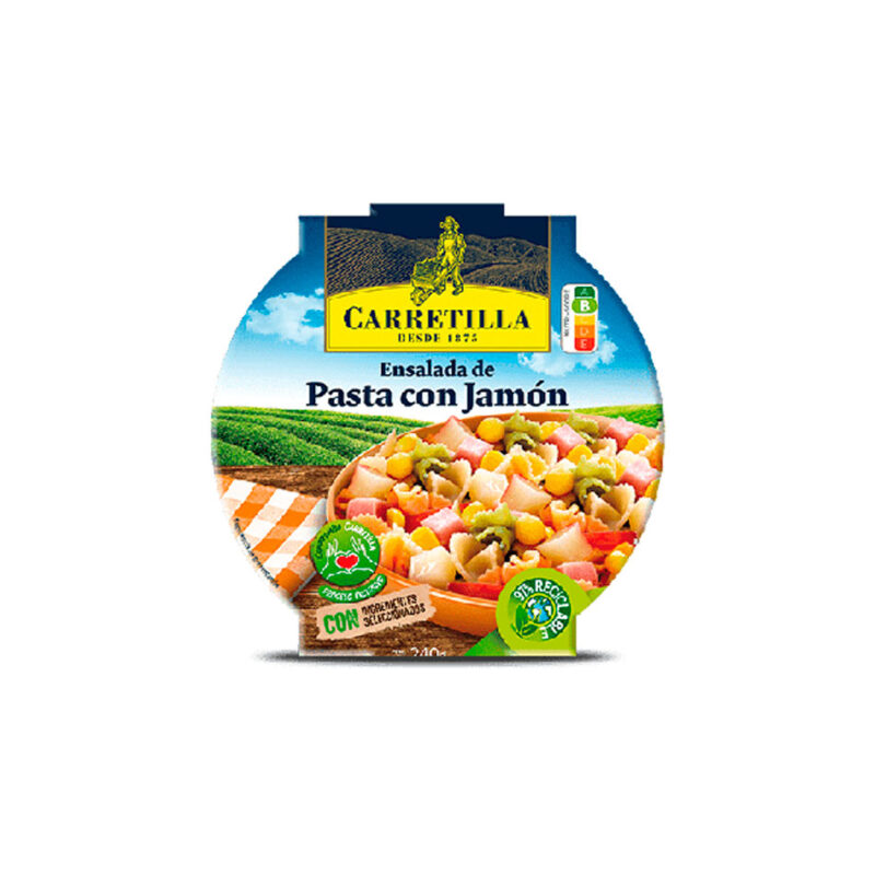 ENSALADA DE PASTA CON JAMÓN CARRETILLA 240gr x 8ud
