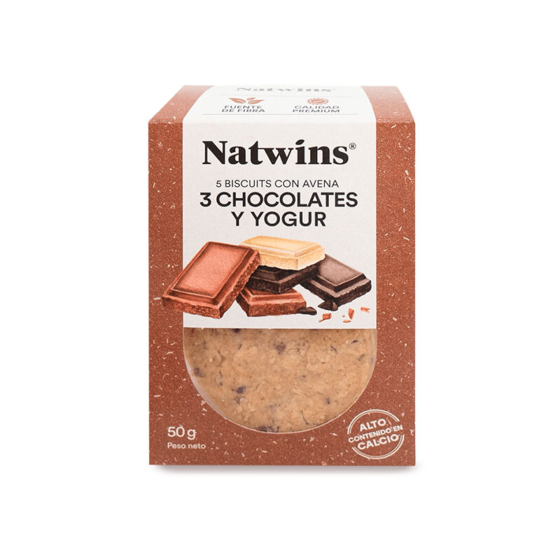 GALLETAS SABOR TRES CHOCOLATES Y YOGURT 50gr x 21ud