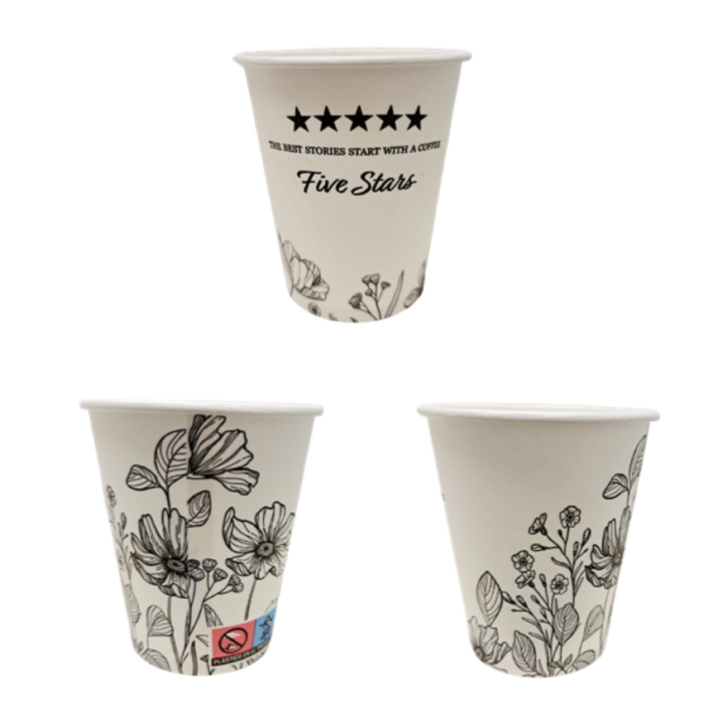 CAJA VASO PAPEL "FIVE STARS" 6OZ/8OZ